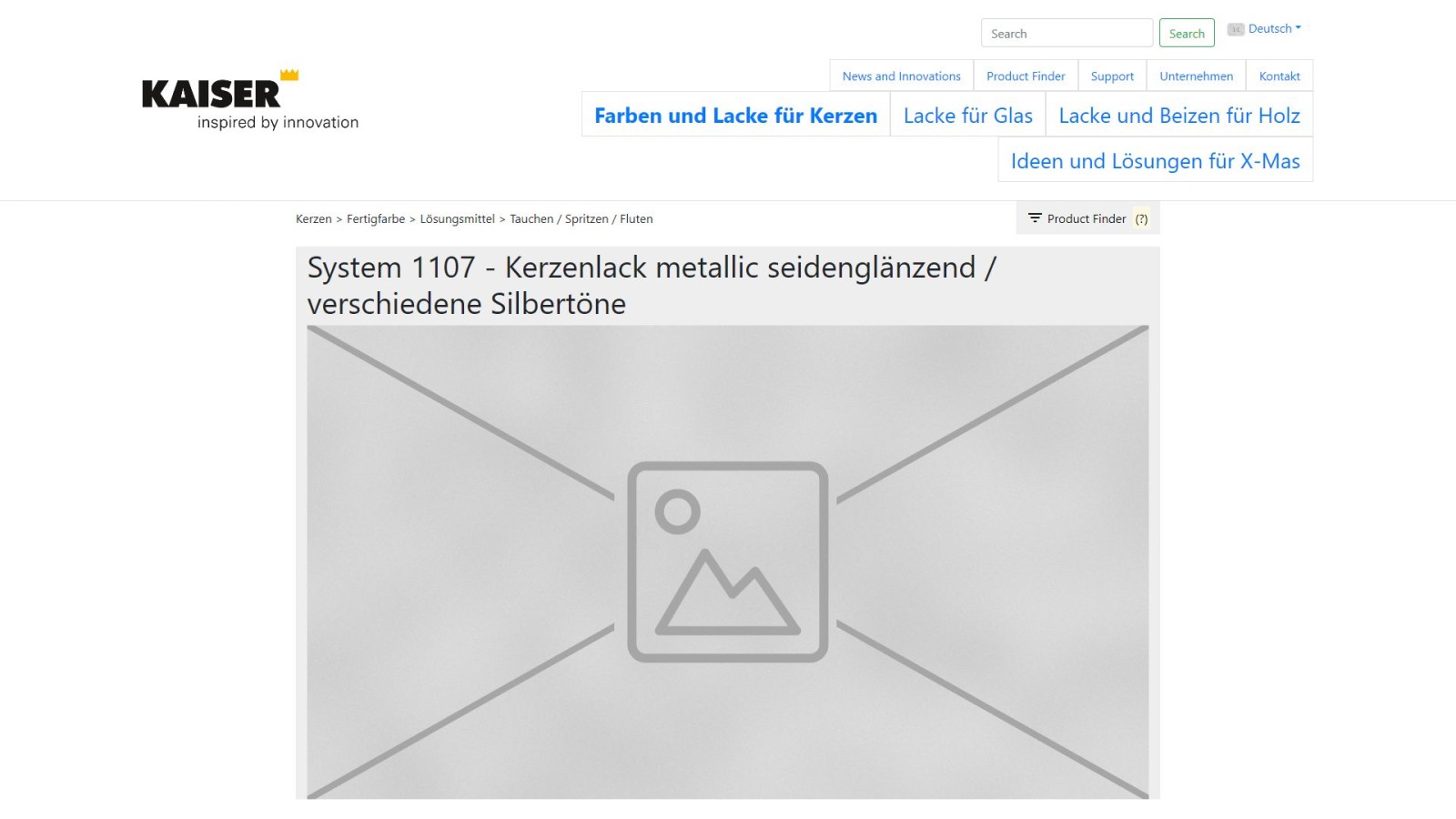 Prototyp Wireframe für Kaiser Lacke– Version 1