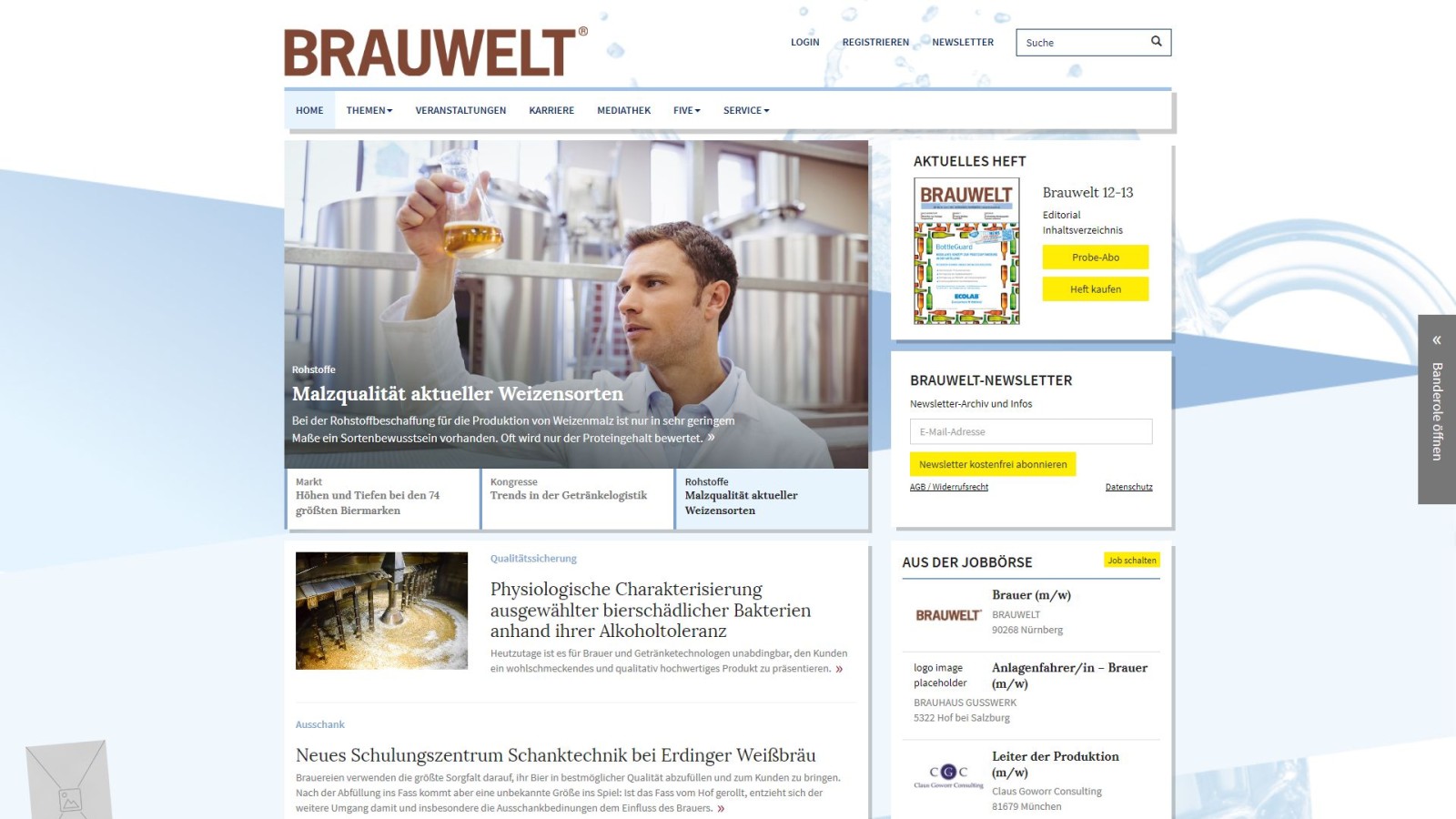 Prototyp Wireframe für Brauwelt – Version 5