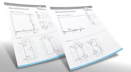 Bestellformulare für maßgefertigte Glasduschen