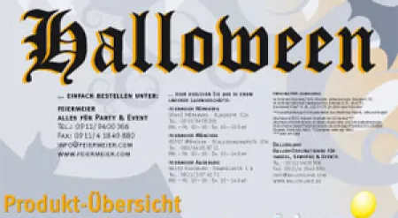 Poster mit Produktprogramm und Halloween-Special