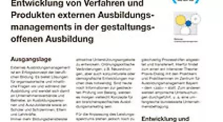 Folder &#8222;Externes Ausbildungsmanagement: Erfolgsfaktoren der Angebotsentwicklung&#8220;