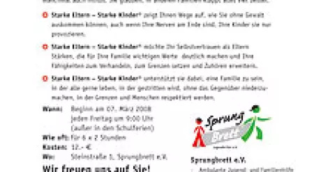 Plakat zum Kurs "Starke Eltern - Starke Kinder"