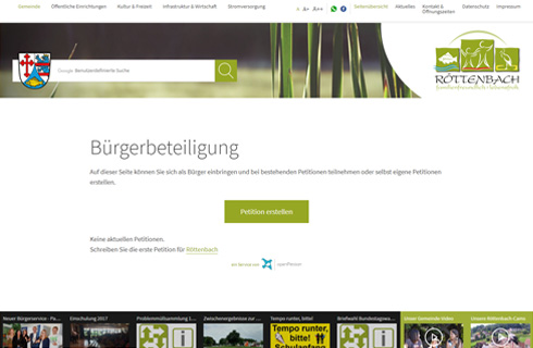 Bürgerbeteiligung auf Röttenbach-Website