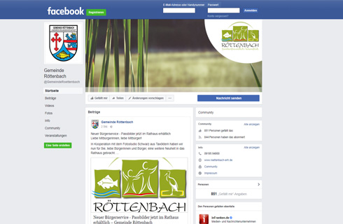 Facebook-Wall der Gemeinde